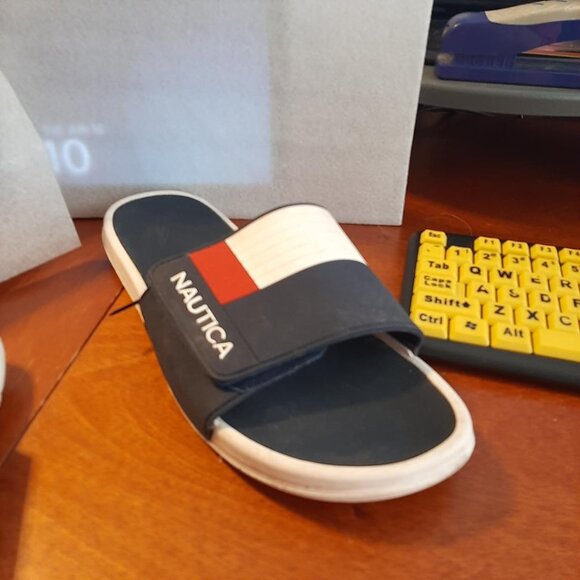 Nautica Benton Men Adjustable Slide Sandal Navy Blue Sz12 PreLoved Good Conditio main image 5